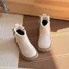 Botas de Moda de Cuero para Niñas 2026 Otoño Nuevo Estilo Botines Cortos de Caña Baja para Niñas Moda Lazo Botas Martin Cálidas con Felpa