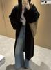 Cardigan de Tricô Solto e Relaxado Estilo Coreano Novo Outono/Inverno para Mulheres com Padrão de Casca Mangas Bufantes Jaqueta Suéter de Comprimento Médio