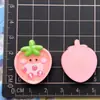 Plato Pequeño Brillante Colorido de Fresa Sonriente Pasador de Pelo Pasador de Pelo Hebilla de Zapato de Goma Crema Parche DIY Accesorios de Resina