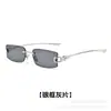 Gafas de sol coreanas retro sin montura de color claro, metal hueco, de alta gama, estilo callejero Y2K, para mujer, con nudo, de moda