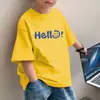 2026 Estiloso Moda Tendência Marca para Meninos Versátil Roupa Infantil Top Camiseta de Verão 100% Algodão Puro Camiseta Infantil de Manga Curta
