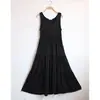 Vestido de Verano de Modal sin Mangas Línea A Extendido Estilo Pastel para Mujer, Holgado de Talla Grande, Vestido Chaleco, Falda Larga Base