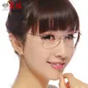 Armazón para Gafas de Miopía Xiazuo Sin Marco Cortado en Diamante Ultraligero de Titanio para Mujer, Armazón de Titanio Puro con Lentes de Color Degradado B004