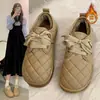 Botas de nieve para mujer, nueva colección otoño/invierno 2026, engrosadas y forradas de felpa para abrigar, mocasines de suela blanda con cordones y zapatos de algodón acolchados