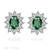 Pendientes de Botón Imitación Moissanita de Moda para Mujer, Pendientes de Plata de Ley S925 con Zirconia en Forma de Corazón, Seis Garras, Estilo Ins