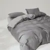 Conjunto de Roupa de Cama Luxuoso de Algodão Puro de Alta Densidade Fio 100S Cetim Algodão de Fibra Longa Cor Sólida Conjunto de Quatro Peças, Peça Única Dropshipping
