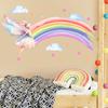 Adesivos de Parede de Gênio de Desenho Animado Menina Nuvens Arco-Íris para Quarto Infantil Quarto de Dormir Cabeceira Papel de Parede Decorativo Autoadesivo Removível