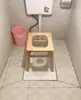 Asiento de inodoro plegable de madera maciza, adecuado para personas mayores, mujeres embarazadas y pacientes; taburete de madera para inodoro para uso doméstico