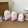 Mochila Infantil Jardim de Infância Estilo Coreano Color Blocking Fashionável Mochila para Ensino Fundamental Leve Tendência Bolsa Escolar para Meninas e Meninos