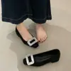 Zapatos Individuales Negros con Pedrería, Punta Cuadrada, Tacón Grueso, Estilo Francés, para Mujer, Nuevos para Primavera y Otoño 2026, Tacón Bajo, Elegantes, para Viajar al Trabajo
