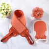 Set de exfoliación con toalla de baño para adulto, artefacto de baño, tira para jalar, bola de baño, con dedos expuestos engrosada, set de baño de tres piezas para el cabello