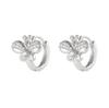 Diseño simple de moda, aretes de lujo con hebilla para la oreja con lazo de alto sentido, viento frío de fritilaria, aretes europeos y americanos al por mayor