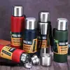 Copo térmico com tampa de aço integral, grande capacidade, camada dupla de aço inoxidável 304, garrafa térmica a vácuo portátil para esportes e uso ao ar livre, com gravação