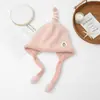Chapéu Quente Infantil Outono e Inverno Estilo Coreano Pinguim Chapéu de Lã Tricotado para Meninos e Meninas Chapéu com Proteção para Orelhas de Bebê Forrado com Fleece