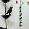 Cadenas de Lluvia con Pájaros Móviles Transfronterizos en Tazas Cadena de Lluvia Pájaros Móviles Decoración Exterior de Metal