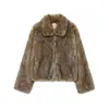 Chaquetas de Moda Nueva Europea y Americana Transfronteriza Elegante Otoño e Invierno para Mujer Casual Abrigo de Piel Sintética Integrada de Piel Sintética al por Mayor