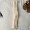 Calcetines de otoño e invierno calcetines apilados calcetines de pantorrilla de punto de pierna de felpa gris para mujer medias blancas gruesas cálidas blancas