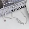 Collar de Frijol Irregular Geométrico para Mujer Plata Fragmentada Personalidad Versátil Elegante Cadena Clavicular S925 Collar Dulce Cool Elegante