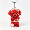 Adorno Colgante de Dedo Medio Maligno, Llavero Acrílico de Perro Rojo Pequeño Herido, Colgante Divertido para Mochilas de Estudiantes
