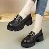 Zapatos Nuevos para Mujer Primavera y Otoño 2026 Piel Suave Mocasines Versátiles Suela Gruesa Zapatos sin Cordones que Aumentan la Altura Estilo Británico