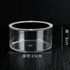 Cubo de Basura Redondo Acrílico Transparente Caja de Almacenamiento Papelera para Sala de Estar Tanque para Peces y Camarones Recipiente de Agua con Tapa con Tapa Sellada