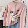 Suéter de Punto Bordado de Color Sólido para Mujer Otoño e Invierno 2025 Tejido de Punto Suave y Ceroso Súper Bonito Estilo Suave Estilo Coreano