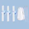 Ferramenta para Beber Sopa de Bebê, Ferramenta para Beber Mingau com Acessórios de Canudo com Fivela, Tigela de Silicone com Canudo para Suplemento Alimentar Infantil, Não Descartável
