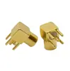 Base de audífono curva chapada en oro de latón y comunicación de soldadura de placa de circuito 50 euro Conector coaxial RF MMCX-KWE