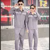 Roupa de Trabalho Terno Masculino Manga Longa Primavera e Outono Resistente ao Desgaste, Respirável e Resistente à Sujeira Canteiro de Obras Oficina Roupas de Proteção do Trabalho Faixa Refletiva Roupa de Trabalho
