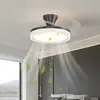 Lámpara de araña con ventilador para sala de estar y dormitorio, decoración del hogar moderna minimalista, lámpara de araña pequeña de alta gama estilo crema con luz de ventilador integrada