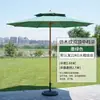 Sombrilla de Patio Desmontable para Exteriores para Puestos, Adecuada para Uso Tanto en Exteriores como en Interiores, con un Poste Central de Hierro de Doble Techo de 2.7 m
