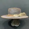 Venta caliente transfronteriza sombrero de copa de lana pura estilo retro desgastado sombrero Jazz hombres y mujeres estilo étnico sombrero de fieltro