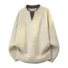 Nuevo Suéter de Punto Retro Japonés para Hombre de Patchwork con Cuello Redondo, Holgado y Casual, Tendencia