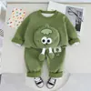 Nuevo Conjunto de Dos Piezas para Niños de Algodón con Cuello Redondo, Sudadera de Tomate Tridimensional y Pantalones Largos Estampados de Moda, Directo del Fabricante