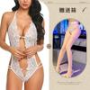 Ai Yufei Lencería Sexy Europea y Americana Mono Transparente de Encaje Pijama Aliexpress Amazon Transparente con Cortes