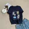 Camiseta de Manga Corta con Estampado Divertido de Cachorro de Dibujos Animados para Mujer, Nuevo Estilo de Verano Holgada Casual Versátil Estilo Perezoso Top para Mujer