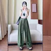 Pantalones Banana de Color Sólido con Cordón de Estilo Coreano Versátiles y Perezosos para Mujer Verano 2025 de Cintura Alta Casual Sueltos de Pierna Ancha