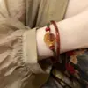Novo Bracelete de Âmbar Imitação Estilo Antigo Chinoiserie Bracelete de Rosa de Bambu Design Retrô Feminino