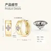 Comercio Exterior Al por Mayor Pendientes Personalizados para Hombre y Mujer Plata de Ley S925 Color D Pendientes de Moissanita Diseño Geométrico Estilo Elegante y Sencillo