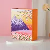 Bolsa de Papel para Pintura al Óleo Creativa Bolsa Tote para Compras de Té de Leche Almacenamiento de Flores Bolsa de Regalo de Cumpleaños Impresión a Color Logo Personalizado Lote Tarjeta Blanca