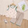 Conjunto Colete Infantil Verão Classe A Gelo Doraemon 50 Yousse Tencel Sem Mangas Roupa de Casa Anyang Roupa Infantil
