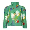 Top Estampado de Manga Larga con Cuello Alto Estilo Japonés, Camiseta Plisada Serie Me de Calidad Boutique, Camiseta Básica Fina de Cuello Semi-Alto