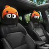 Funda de Reposacabezas para Coche con Estampado de Calavera Negra de Comercio Exterior Transfronterizo, Estilo Elástico Universal, Funda de Reposacabezas para Coche Original y Divertida