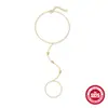 Corrente de Dedo Coração Liso Minimalista em Prata Esterlina S925, Popular na Europa e América, Estilo Nicho de Luxo Leve, Pulseira Corrente de Anel Tendência para Influenciadores