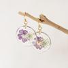 Nuevo Diseño de Nicho de Verano Aiwei Flor Eterna Nomeolvides Hechos a Mano Creativos Redondos de Resina Pendientes Coloridos Ins