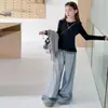 Conjunto de Otoño/Invierno para Niñas Estilo 2026 Casual Chica Estilo Coreano Niños Medianos/Mayores Chaleco de Punto Trenzado Conjunto de Pantalones de Chándal Base