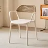 Silla de Comedor de Plástico Rattan, Taburete con Respaldo para Patio Exterior en Casa, Juego de Mesa y Sillas para Balcón, Silla de Ocio, Silla de Plástico para Balcón