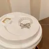 Anillo delgado dulce de capas para mujer, anillo abierto en forma de corazón exquisito y versátil, anillo de dedo índice moderno de alta gama estilo ins