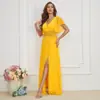 Elegante Vestido de Noche con Escote en V, Nuevo Vestido de Chifón con Parches de Lentejuelas de Verano, Vestido Sencillo y Versátil para el Uso Diario para Mujer