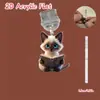 Adornos Colgantes Decorativos, Tapón Antipolvo para Teléfono Móvil, Tipo-C 2D Acrílico con Forma de Gato Lindo Pieza Plana de Interfaz